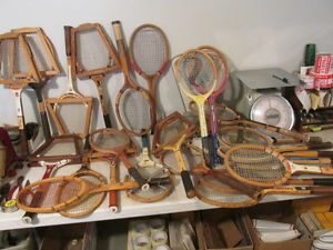 Antique & Vintage Lot 25 Tennis Rackets/Racquets w-Wood Press VFC Billie Jean