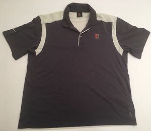 Vtg Nike Tennis Supreme Court Polo Shirt SiE Medium M Sampras Agassi Navy Blue