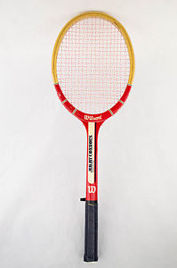 Vintage Wilson Jimmy Connors Tennis Racquet Wood Grip 4 5/8" American Star Red