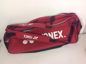 YONEX Tennis Racket Racquet Bag 6 Backpack for 6 rackets Red And White