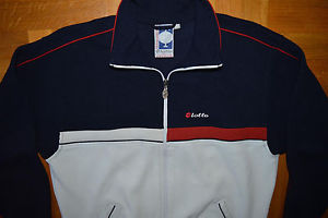 LOTTO Vintage 80s 90s BORIS BECKER Tennis Warm up Track suit Top Very RARE S / M