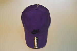 New Nike Adults' Heritage 86 Nike Cap Purple With Leather Strap