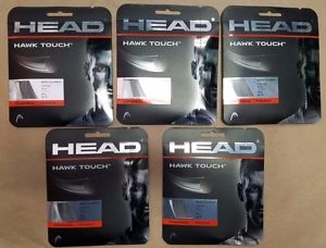 5 Sets of Head Hawk Touch Tennis String 1.20mm 18 Gauge Anthracite