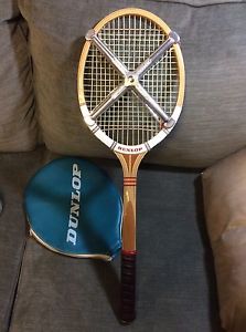 A Rare Old Stock Dunlop Maxply Fort Wooden Tennis Racquet w Zephyr Press Brace