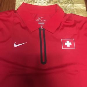 Nike tennis Roger Federer Olympic Davis Cup polo shirt L And XL