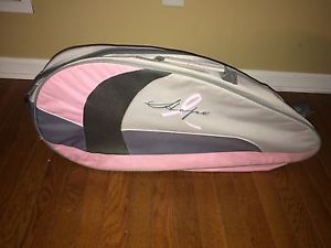 Wilson Pink & Gray Hope Tennis Racket Case W/Shoulder Strap