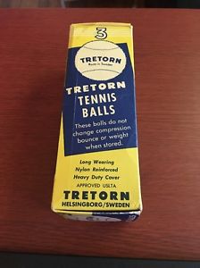 Vintage Tretorn Tennis Balls New Old Stock! 3 In Original Box Sweden