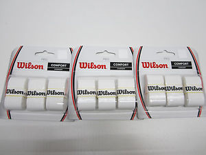 **NEW** LOT OF 3 THREE PACKS WILSON PRO OVERGRIP (WHITE) 9 GRIPS TOTAL