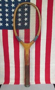 Vintage Wright & Ditson Wood All American Tennis Racquet Antique Nice Display #2