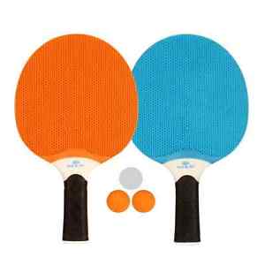 Ensemble tennis de table Get & Go bleu/orange/gris clair 2 raquettes 3 balles