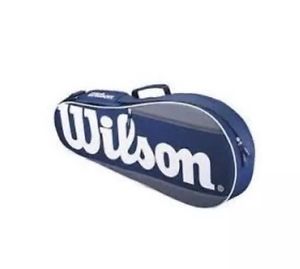 Brand NEW WILSON TENNIS Equipment Bag Blue/White Hold 3 Rackets Free Shipping