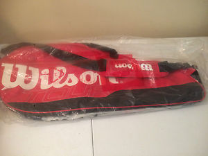 Wilson Tour Tennis 2 Racquet Shoulder Carrying Bag Red Black New Sealed