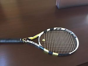 Babolat AeroPro Drive 27" Tennis Racquet, 4-1/2" Grip Size, Black/Yellow/White
