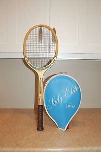 Vintage Lady Elite Tad Davis Tennis Racket With Cover