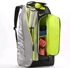 New Nike Court Tech 1 Tennis Backpack Bag Silver Black Volt Insulated BA4866-072