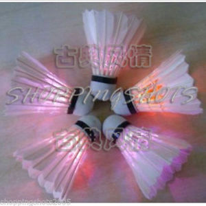 10 pcs red and pink LED White Badminton Feather Shuttlecocks Birdies YM001