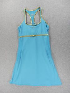 Reebok Play Dry Turquoise With Gold Trim Tennis Dress (Womens Medium) Racerback