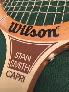 Vintage 1971 Wilson Stan Smith Capri wooden racquet, cover included, excellent
