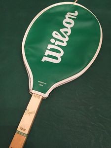 Vintage 1971 Wilson Billie Jean King Capri wooden racquet with cover, Excellent