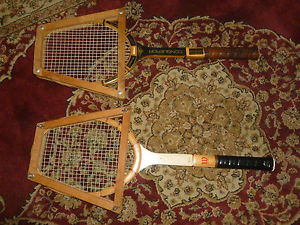 Vintage Pair WILSON  Championship Wood Tennis Rackets - 4 1/2" grip