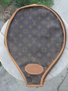 LOUIS VUITTON VINTAGE AUTHENTIC LV MONOGRAM TENNIS COVER CASE RACQUET FRENCH CO