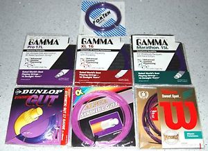 PURPLE TENNIS STRING ASSORTMENT "Gamma, Wilson, Dunlop, Alpha, Forten