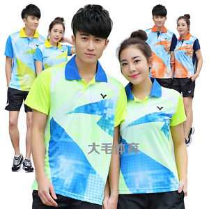 2016 Victor Badminton sportswear Competition clothing Sets Lapel T-shirt shorts