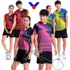 2016 Victor Badminton sportswear Competition clothing Sets T-shirt shorts