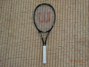 2016 WILSON  BLADE 98 Green/Black 304g 16X19 TENNIS RACQUET  GRIP-4 1/2 CRACKED!