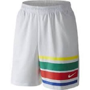 NEW NIKE COURT GRAPHIC 9" MEN'S TENNIS RAINBOW SHORTS  729264-100 L