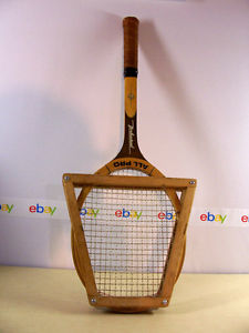 Vintage wooden Tennis Racquet: ALL PRO Professional, straight, incl. wood brace