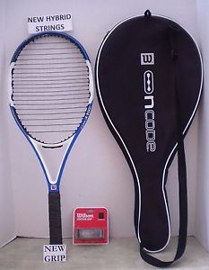 Wilson N Code N Fury MP 100 Tennis Racquet 4 3/8 - NEW STRINGS/GRIP