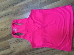 Womens Lucky In Love Tennis Tank Sz M 10-12 Pink