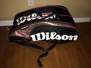 Wilson Tour Tennis Bag Black/Bronzey Back Pack 15 Rackets