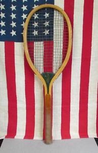 Vintage Wright & Ditson Wood Tennis Racquet The Star early 1900s Antique Display