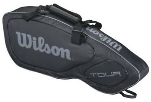 Wilson WRZ843603 Tour V Tennis Racket Bag, Black/Silver, 3 Of Pack Free Shipping