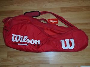 Wilson Tour Red Tennis Racquet Bag with Shoulder Strap. VG.