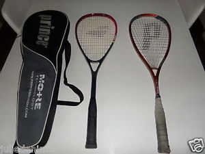 2 RAQUETTES DE SQUASH MARQUE PRINCE MORE ATTACK + VISTA + 1 ETUI MARQUE PRINCE