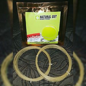 4 SETS 16G VERSION 2 100% PREMIUM NATURAL GUT TENNIS RACQUET STRING NATURALCOLOR