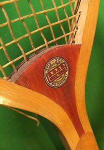 ANTIQUE S.D.&G. NEW YORK early 1900's  NEWPORT MODEL WOOD TENNIS RACKET VINTAGE