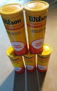 Vintage Wilson Championship Tennis Balls High Optic extra duty Yellow 4 sealed