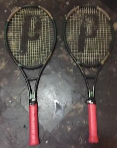 2 Prince Graphite MID TTGreat Condition 1/2g Solid Frames Strung Priority Mail