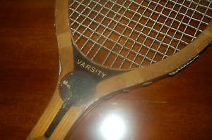 ANTIQUE RARE REACH VARSITY WOOD TENNIS RACKET early 1900s VINTAGE USA