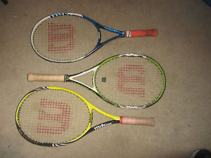 3 USED wilson tennis rackets BLX 25 NANO CARBON 25 PRO OPEN 26