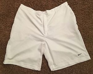 NIKE TENNIS SHORTS WHITE STRIPED ROGER FEDERER WIMBLEDON MEN'S SIZE XXL 2XL