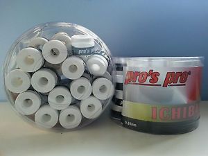 x60 OVERGRIP PROS PRO ICHIBAN LISO(BLANCOS). PADEL TENIS BADMINTON OVERGRIPS