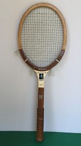 Vintage 1970s Wilson Chris Evert Autograph Wood Tennis Racket 4 5/8" USA Leather