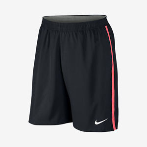 NIKE 9" COURT PLAID GRAPHIC MEN'S TENNIS SHORTS BLACK-LAVA