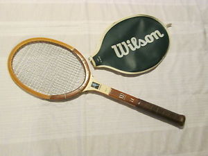 Vintage 1970s Wilson Chris Everit Autograph Wooden Tennis Raquet Speed Flex Case