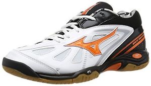 Mizuno badminton shoes WAVE SMASH MID [men] 71GA1665 54 (White x Orange x B